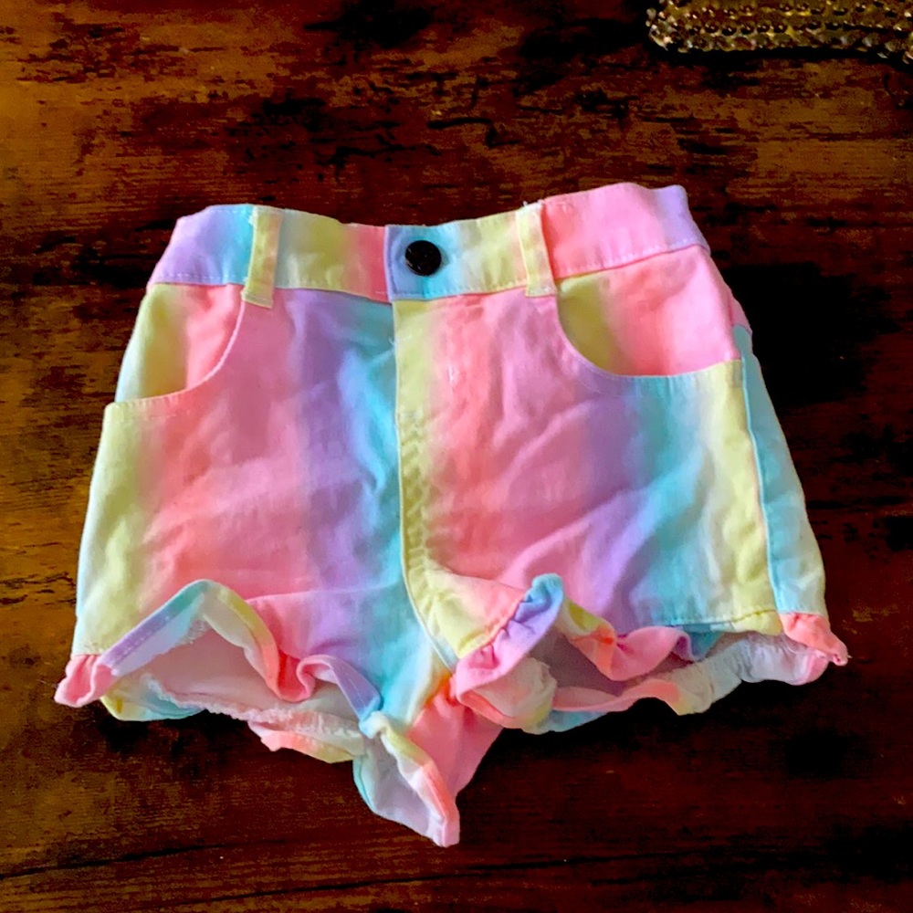 Rainbow ombré shorts